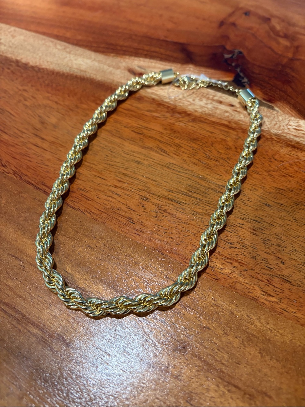 Vintage Gold-Tone Braided Rope Chain Necklace